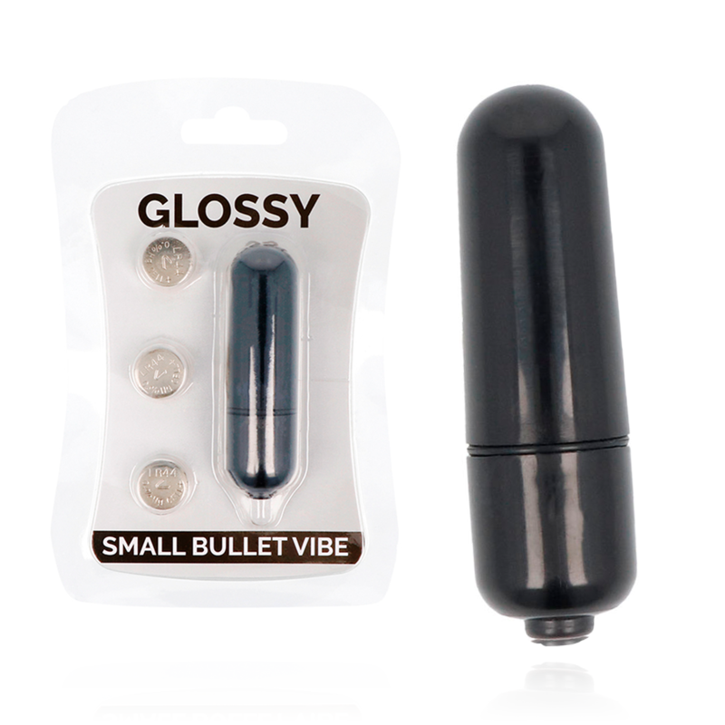 GLOSSY Small Bullet Vibe, черен мини вибратор