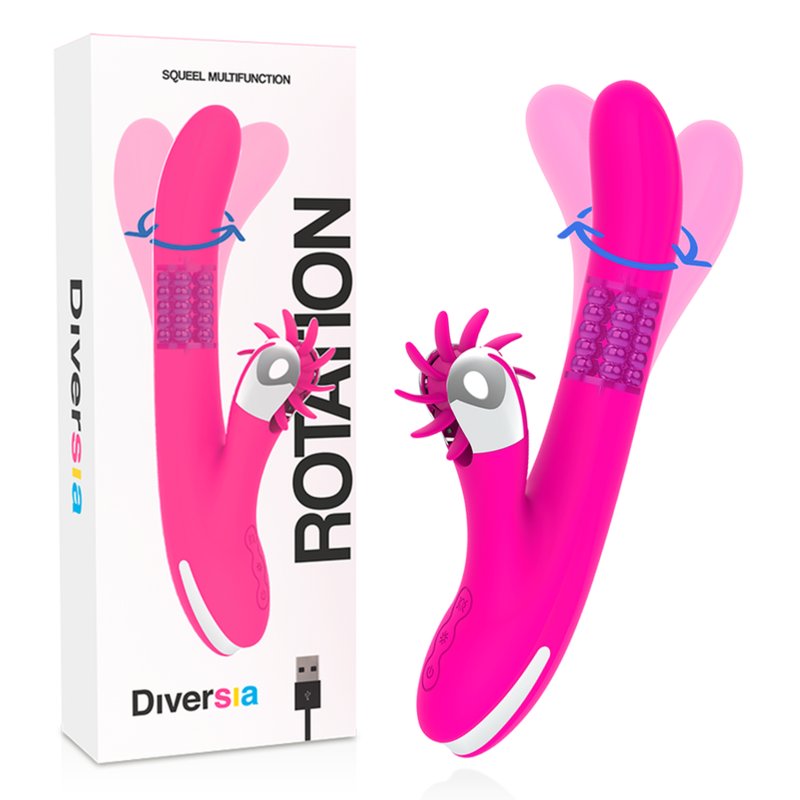 DIVERSIA Bunny Rotation вибратор с въртящи се перли