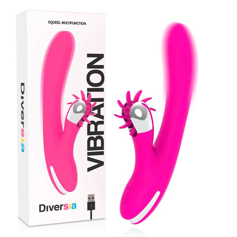 DIVERSIA Bunny Vibrating вибратор с двойна стимулация, 24 cm