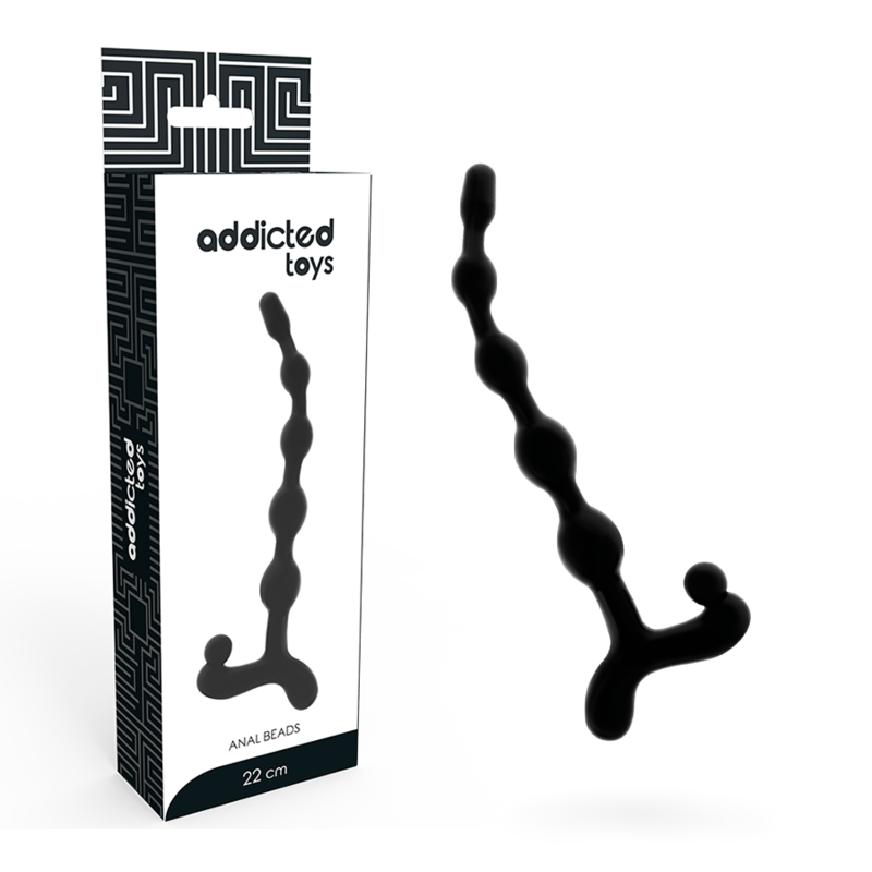 Анална броеница Addicted Toys с пет топчета, 22 см, черна