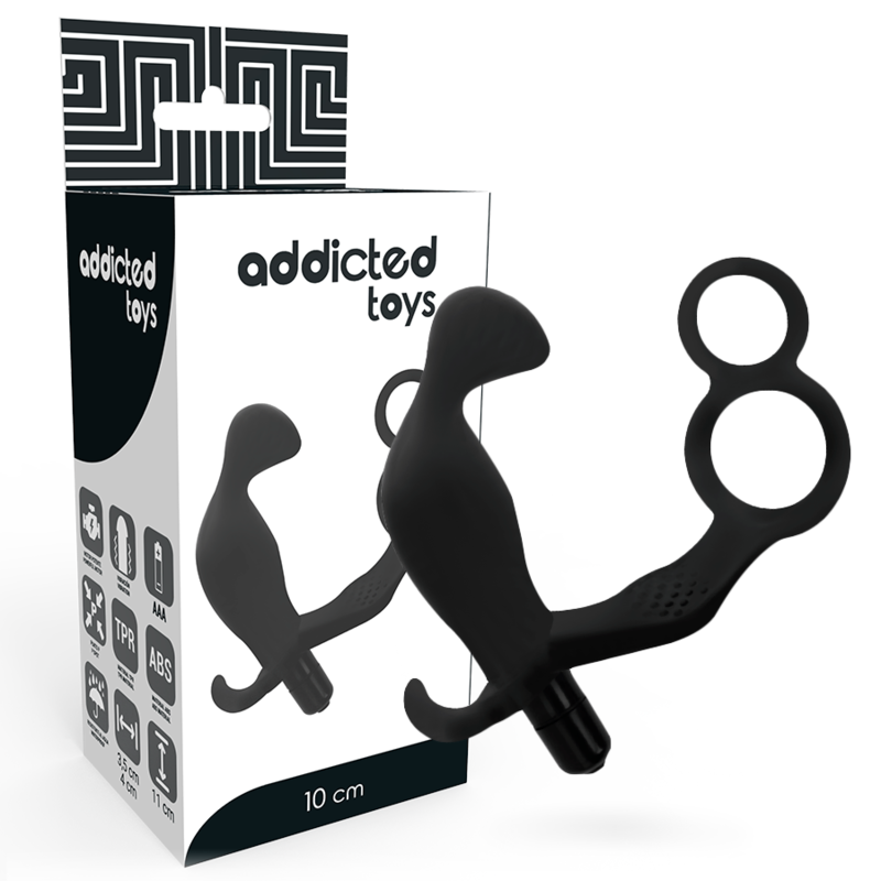 ADDICTED TOYS анална тапа с двоен пръстен и вибромотор