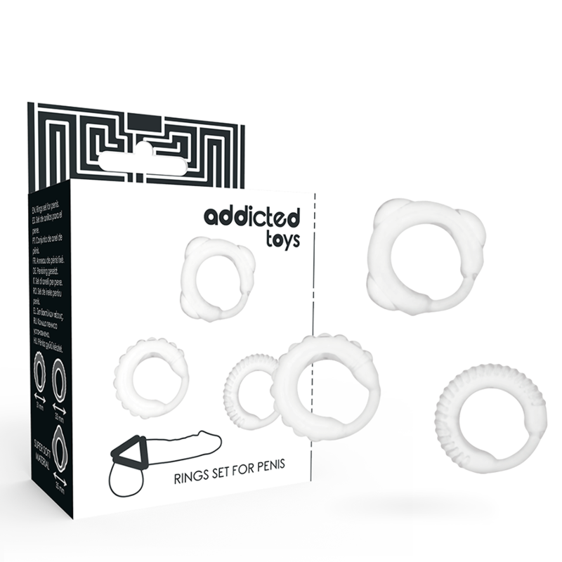 Комплект пръстени C ADDICTED TOYS, прозрачни, 3 броя