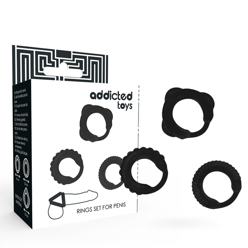 Комплект пенис пръстени ADDICTED TOYS без вибрация, 3 размера