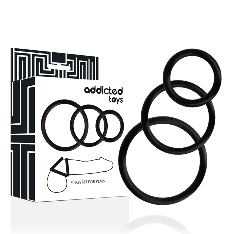 Комплект пенис рингове ADDICTED TOYS без вибрация, 3 размера