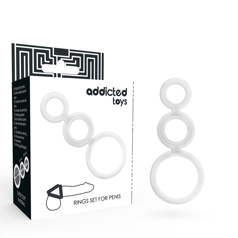 Комплект пръстени за пенис ADDICTED TOYS без вибрация, 3 броя