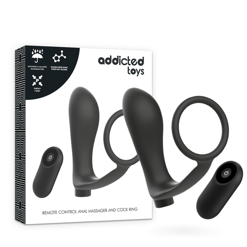 ADDICTED TOYS вибратор с дистанционно, пенисен пръстен и анална тапа