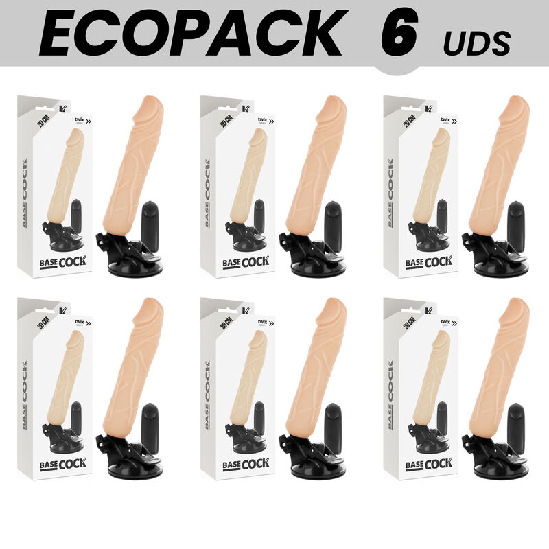 Реалистичен вибратор с дистанционно управление и вендуза, 20 cm BASECOCK