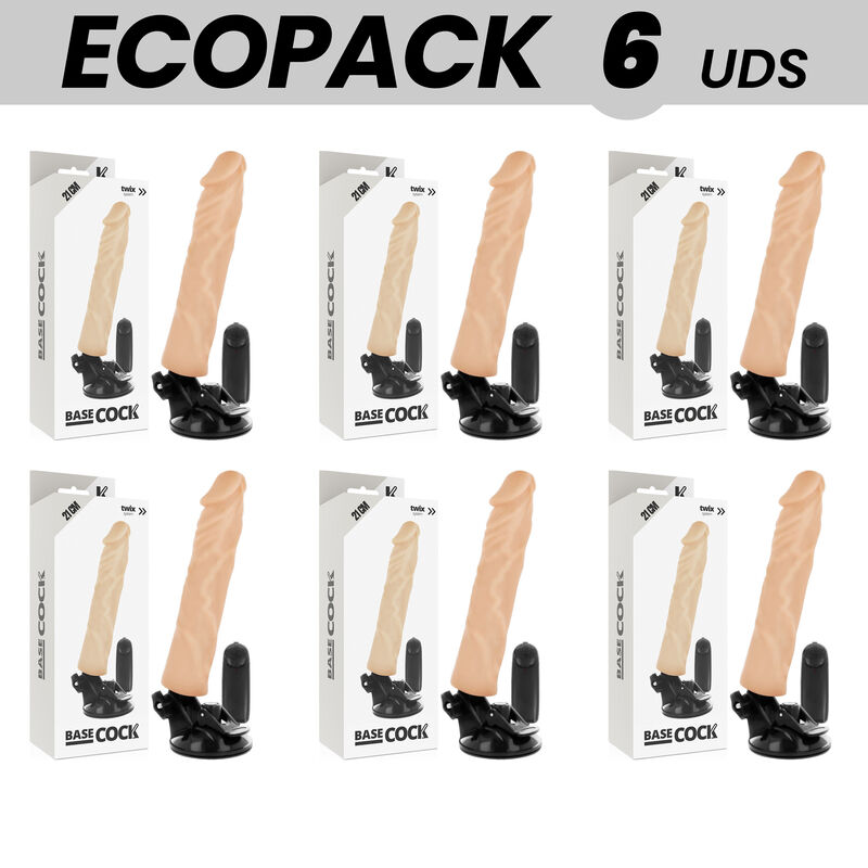 Реалистичен вибратор с дистанционно управление и вакуумна основа 21x4 cm BASECOCK