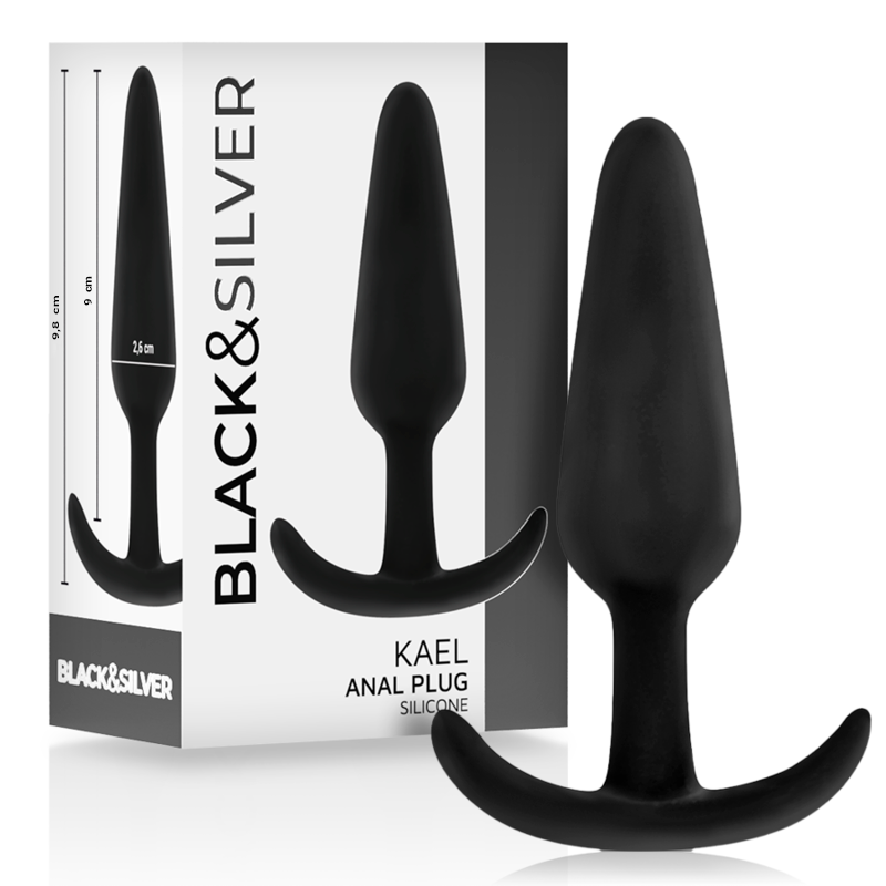 Среден силиконов анален плъг с мек връх за нежна тренировка BLACKSILVER
