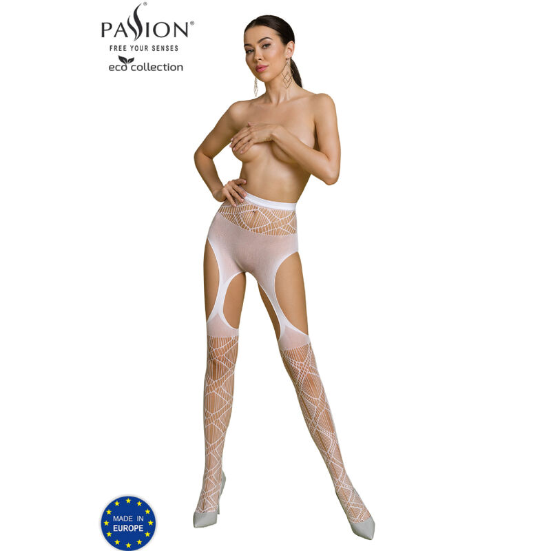 Боди чорапогащник PASSION Eco Collection в бяло