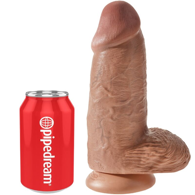 KING COCK Chubby дилдо с вакуумна основа, карамелен цвят