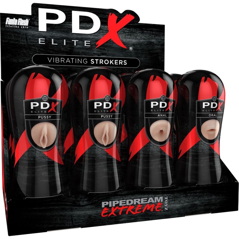PDX ELITE комплект с 12 вибриращи мастурбатора