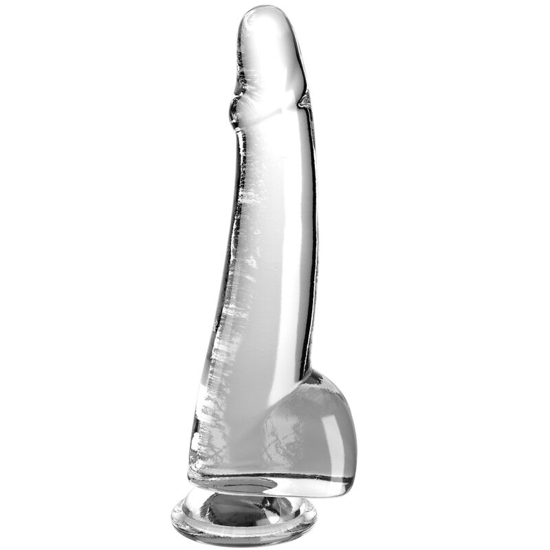 KING COCK Clear прозрачно дилдо с тестиси