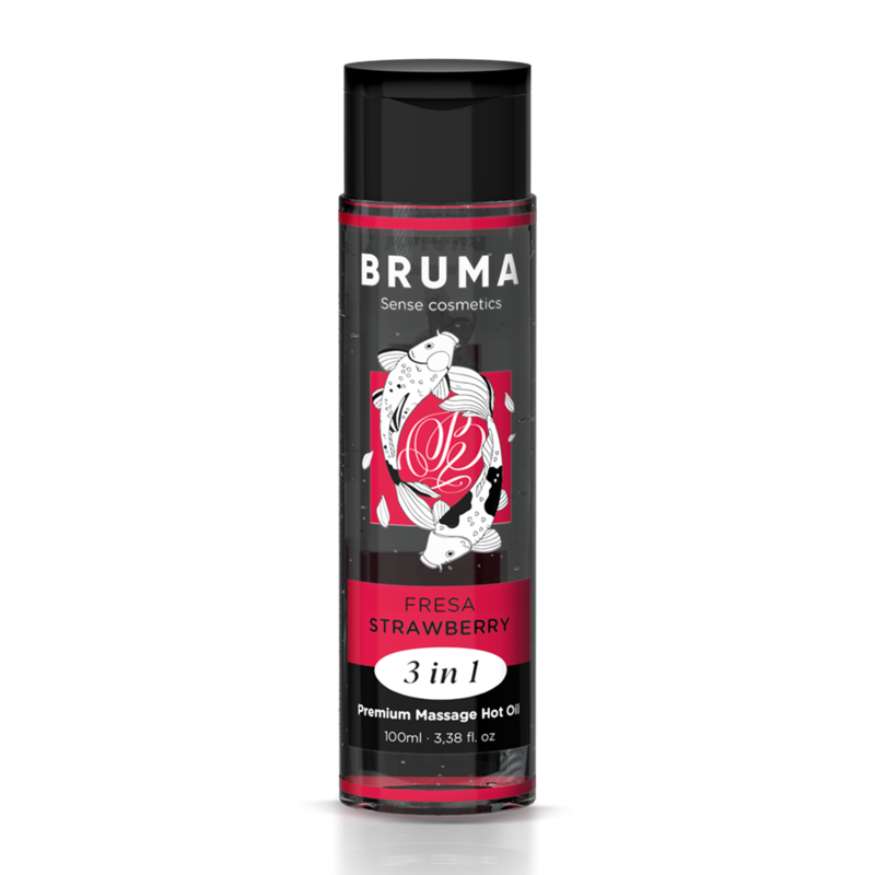 Премиум масажно олио BRUMA със загряващ ефект, ягода, 100 ml