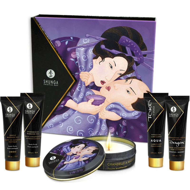 SHUNGA Secret Geisha Exotic Fruits подаръчен комплект за масаж