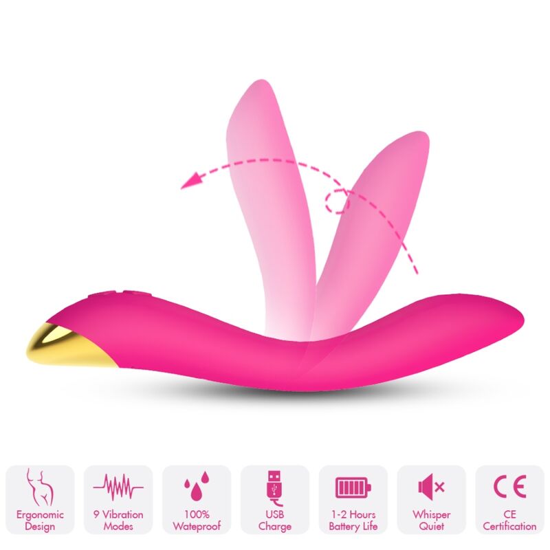 Вибратор ARMONY Flamingo, гъвкав и извит, фуксия