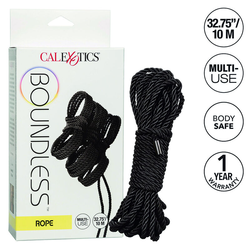 Въже за бондаж CalExotics Boundless, 10 м, черно