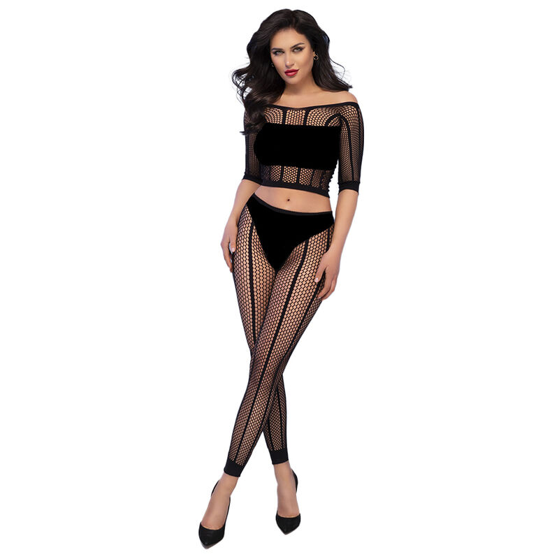 CHILIROSE CR 4647 комплект бельо с топ и клин, черен, S/M