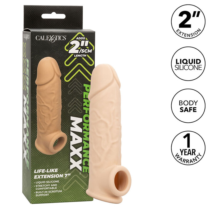CalExotics Performance Maxx Life Like Extension 7 удължител за пенис в телесен цвят