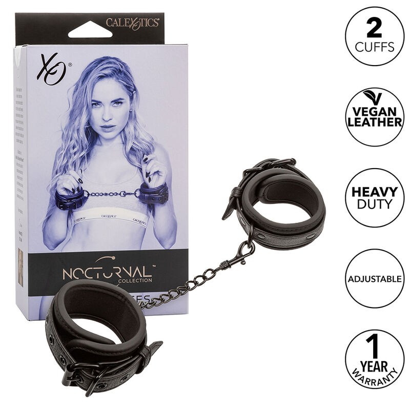 Кожени белезници за китки CalExotics Nocturnal с регулируеми катарами
