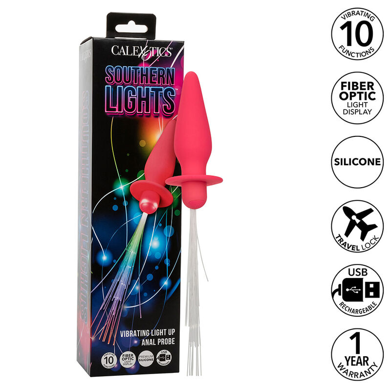 Вибрираща анална тапа CalExotics Southern Lights със светлинни ефекти