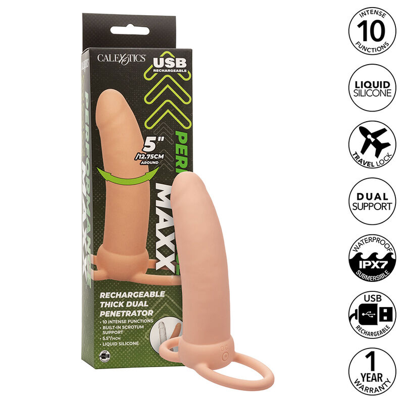 CalExotics Maxx Thick Dual Penetrator с 10 функции за вибрация