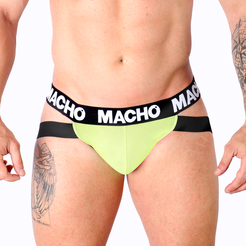 Джокстрап от ликра с анатомична поддръжка и комфорт в жълто MACHO UNDERWEAR