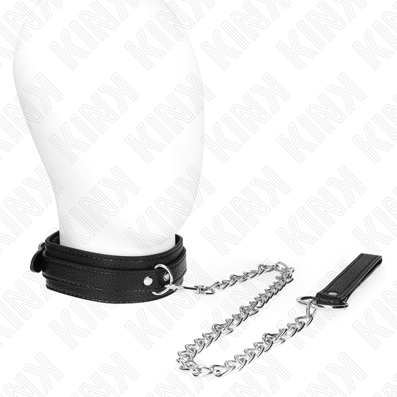 BDSM нашийник KINK със змийски принт и повод, 65 cm