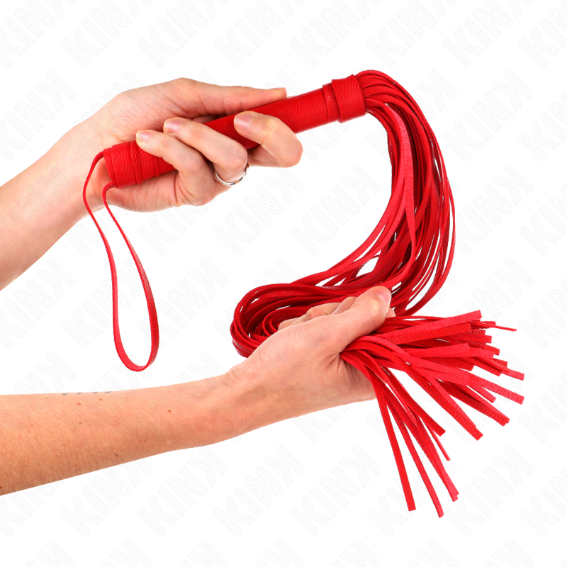 Червен PVC камшик KINK, 70 cm