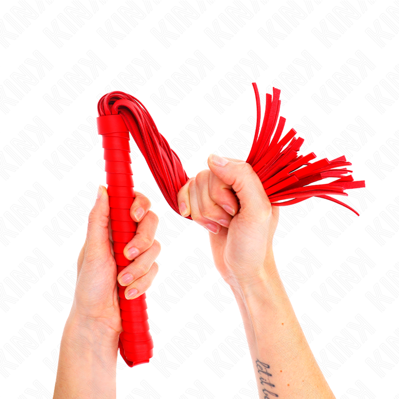 Камшик KINK с червена текстурирана дръжка, 48,5 cm