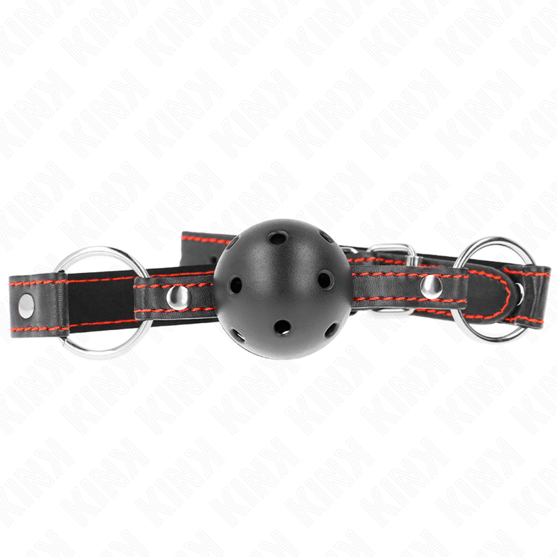 KINK Collar & Gag запушалка с куха твърда топка, черна