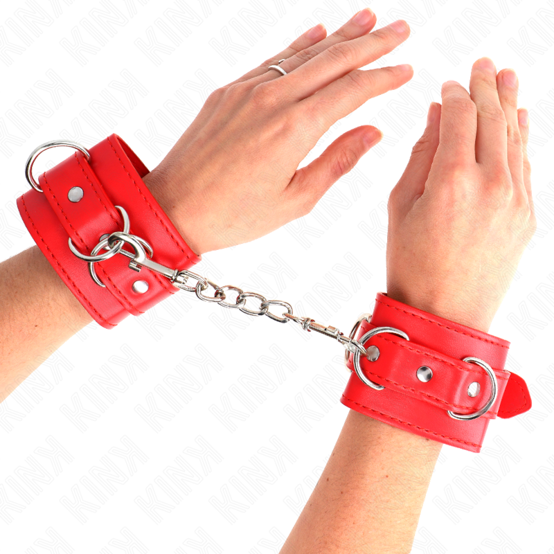 KINK регулируеми червени белезници с D халки, 3 броя