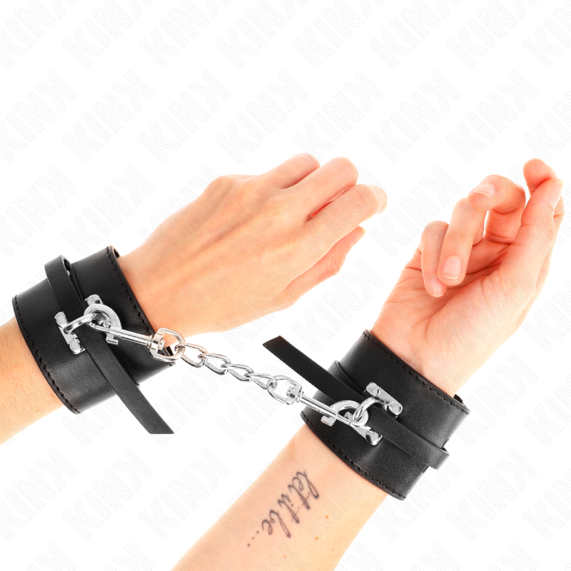KINK Deluxe белезници за ръце, черни, заключващи се и регулируеми