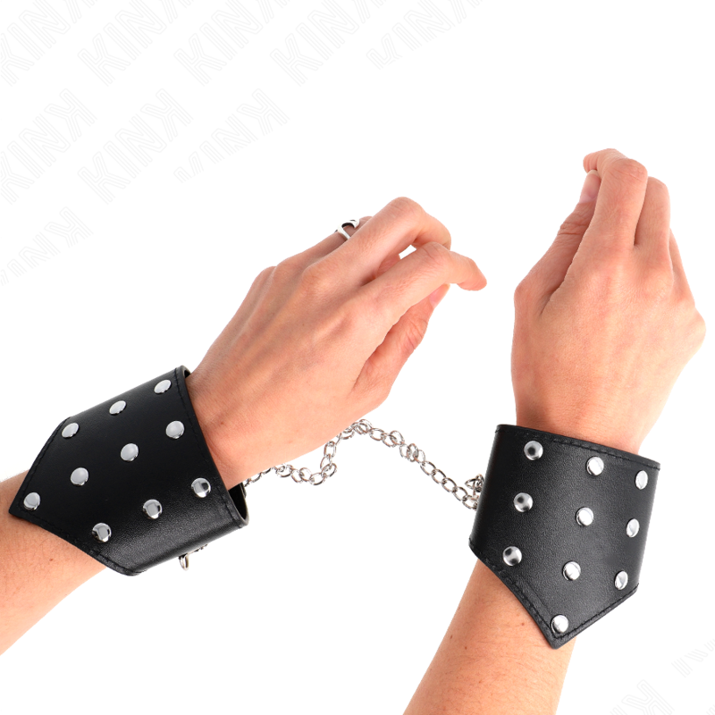 Черни белезници за китки KINK с верижка, регулируеми