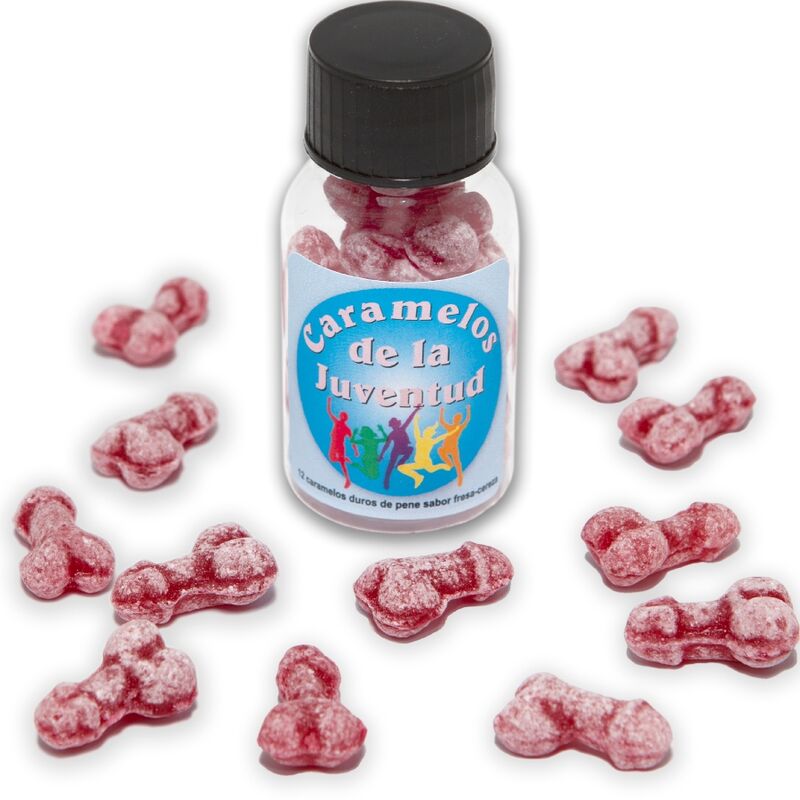 DIABLO PICANTE Бонбони във форма на пенис с вкус на ягода и череша, 12 броя