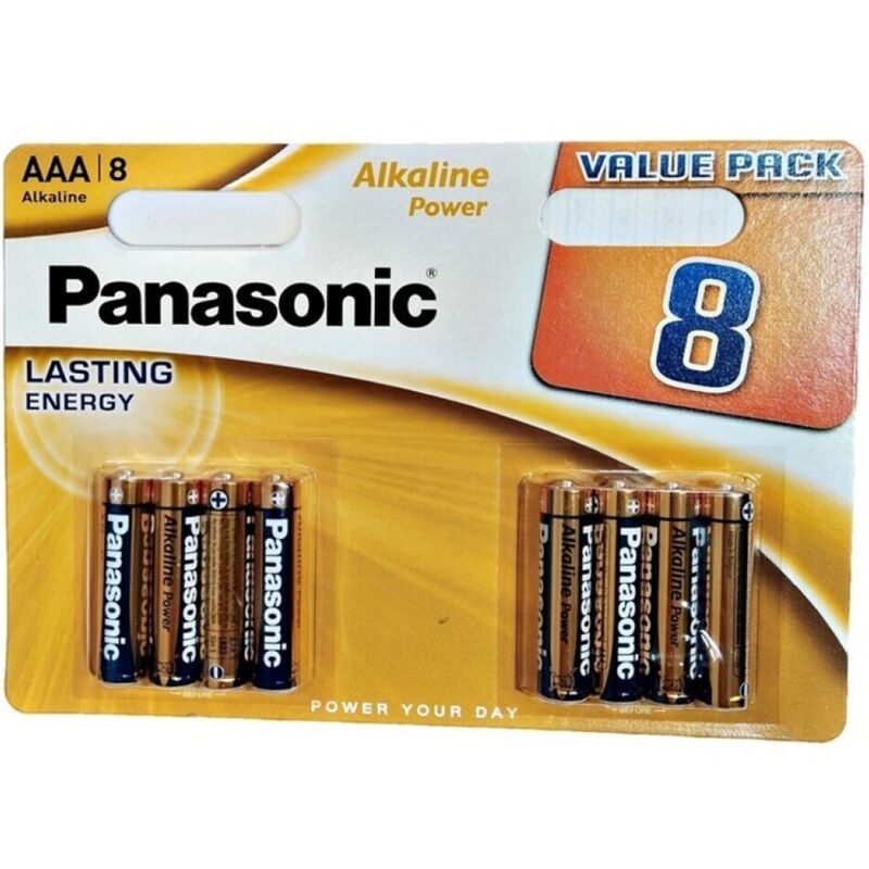Алкални батерии AAA с дълготрайна енергия за всеки ден, пакет от 8 бр. PANASONIC