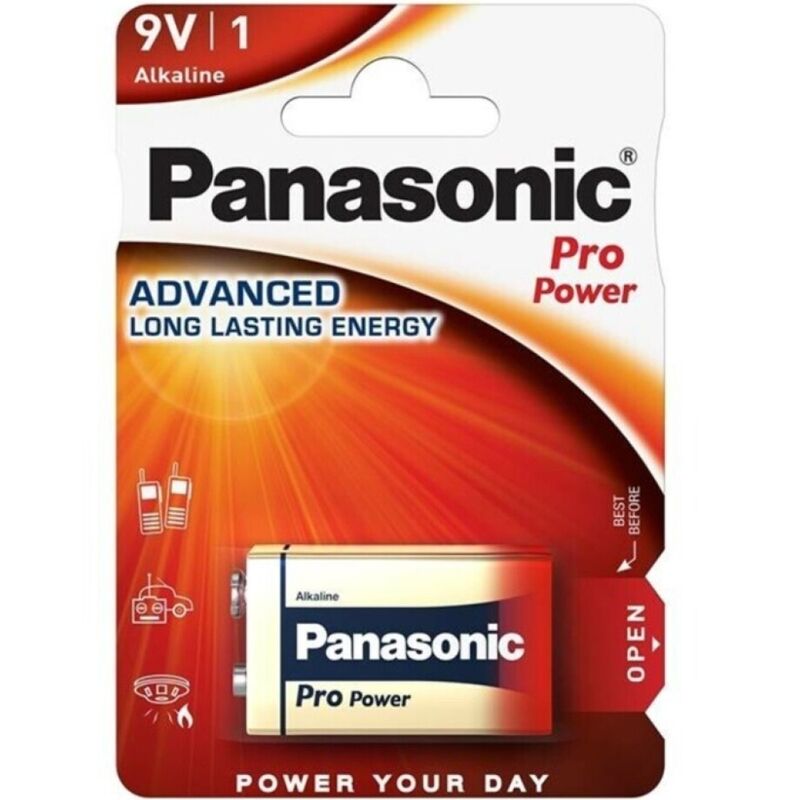 Алкална батерия 9 V с дълъг живот и стабилно напрежение за устройства PANASONIC