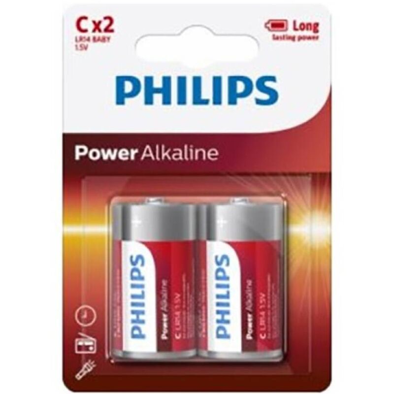 Батерии C LR14, 50 mm x 26 mm, дълготрайни, за уреди и играчки PHILIPS