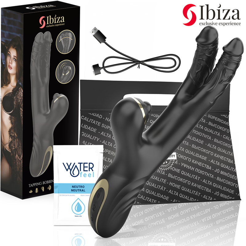 IBIZA TWO DRAGONS двоен вибратор, черен