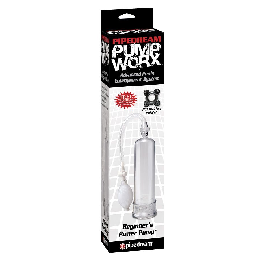 PUMP WORX Beginners Power Pump Clear прозрачна помпа за пенис
