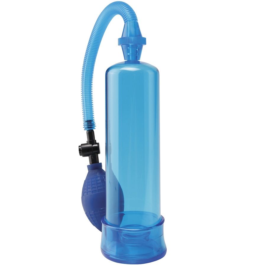 PUMP WORX Beginners Power Pump Clear, синя помпа за пенис