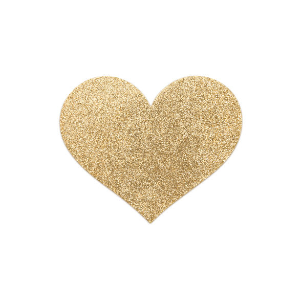 Bijoux Indiscrets Flash Golden Heart златни покривала за зърна във формата на сърце