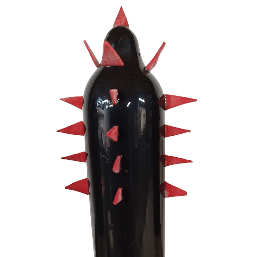 CONDOMERIE Black Cactus XL, ръчно рисуван еротичен подарък