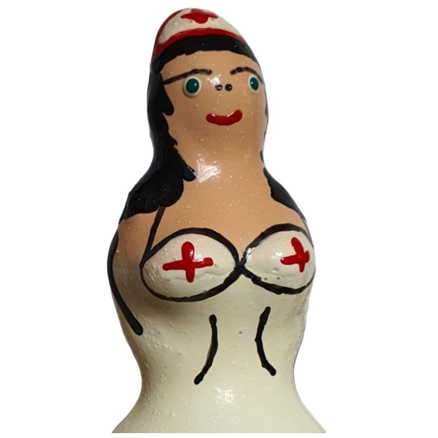 CONDOMERIE Nurse Black, ръчно рисуван сувенирен презерватив