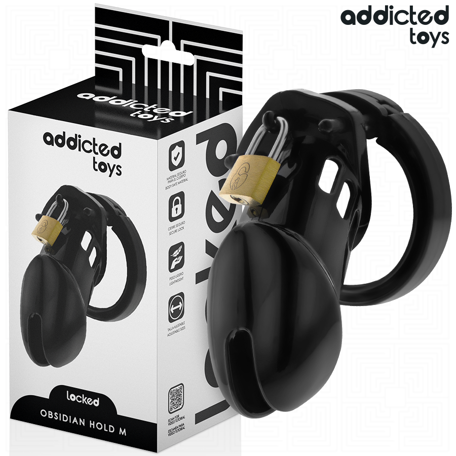 ADDICTED TOYS LOCKED Obsidian Hold клетка за пенис, размер M