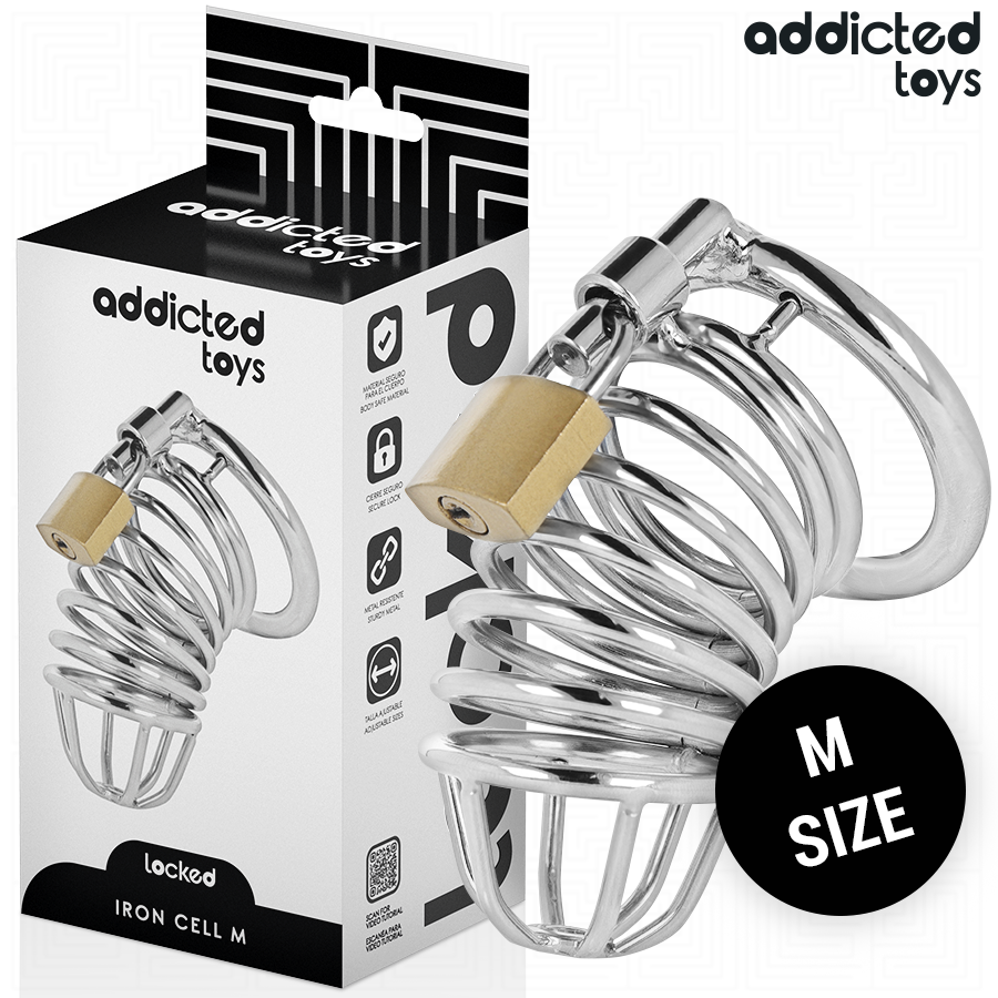 ADDICTED TOYS LOCKED Iron Cell метална клетка за пенис, размер M