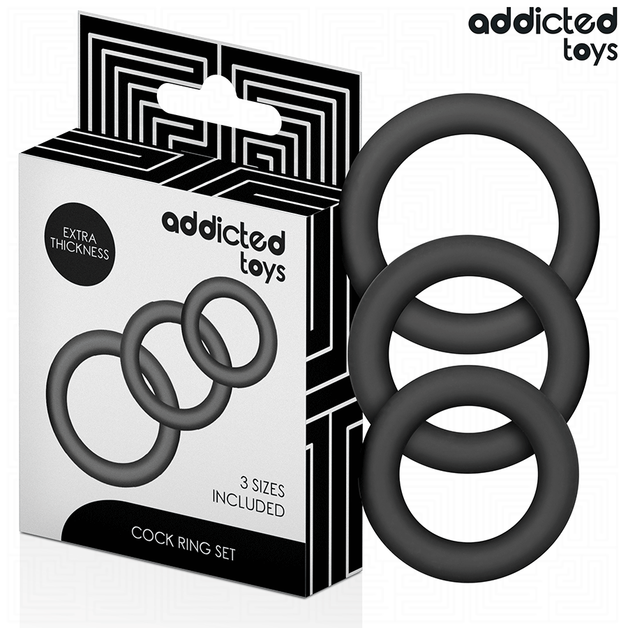 ADDICTED TOYS комплект силиконови пенис рингове, 3 броя, модел 1