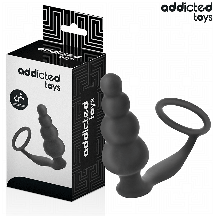 Анален плъг с пръстен за тестиси за интензивна стимулация, силикон, 235 mm ADDICTED TOYS