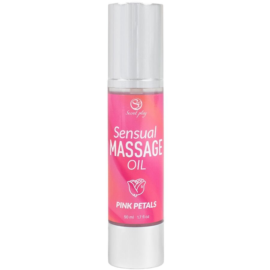 Масажно олио SECRETPLAY Pink Petals с аромат на рози, 50 ml