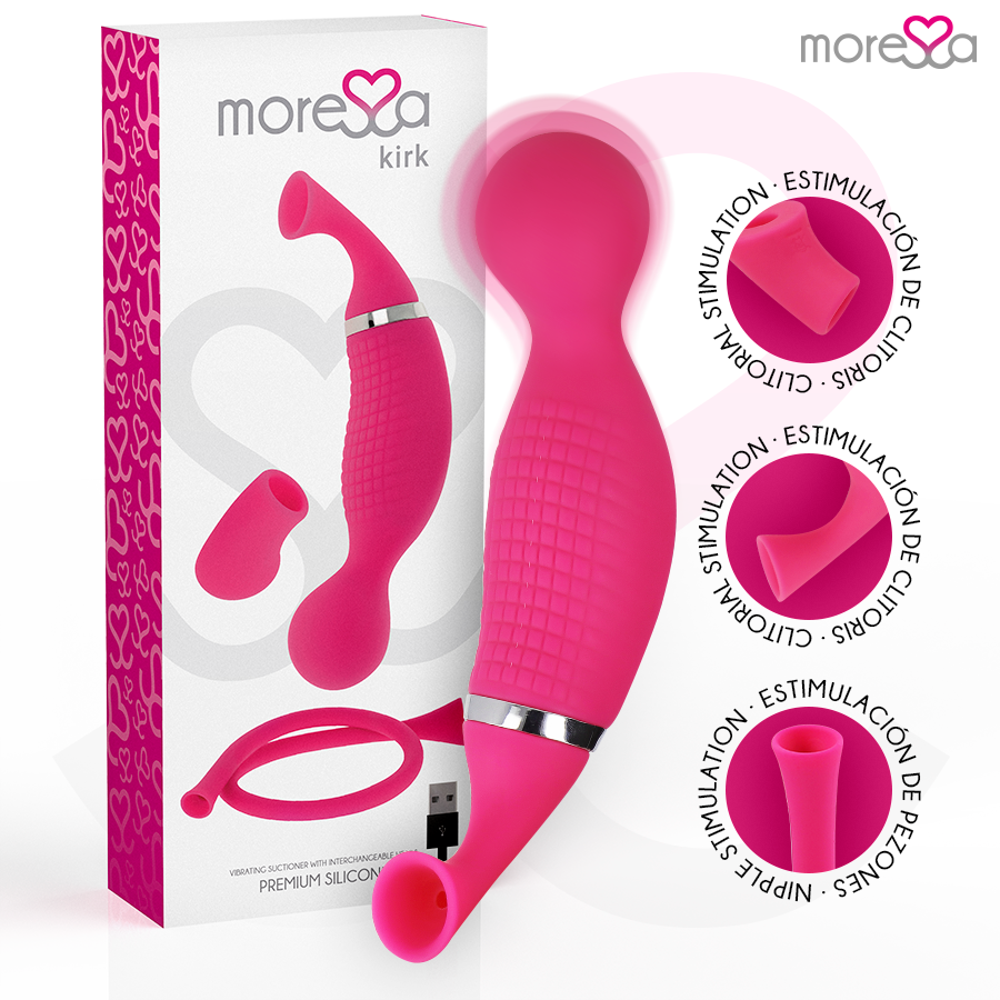 Moressa Kirk Duo Suction + Multi Performance Massager, Премиум Силикон, Презареждаем